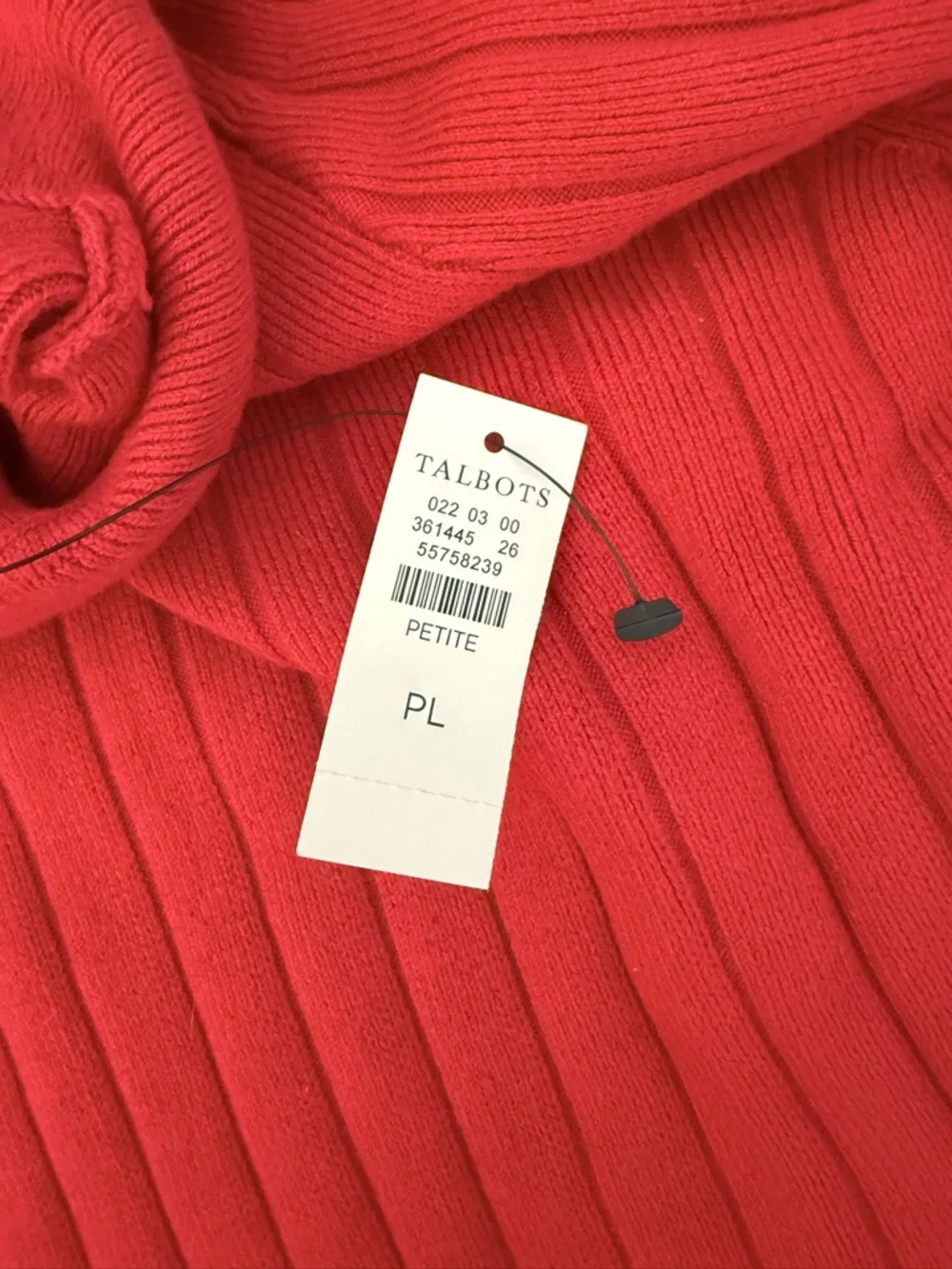 Talbots Red Ribbed Turtleneck Sweater - Picture 4 of 5